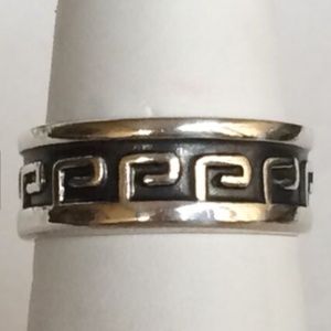 Sterling Silver Greek Key Ring Size 8 9 10 Band